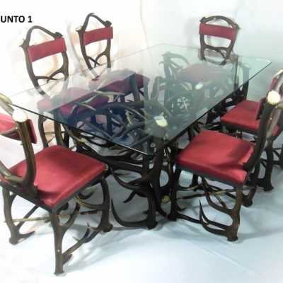 comedor de astas 6 sillas, Asta de Ciervo, gamo y corzo, International Antler Trading SL