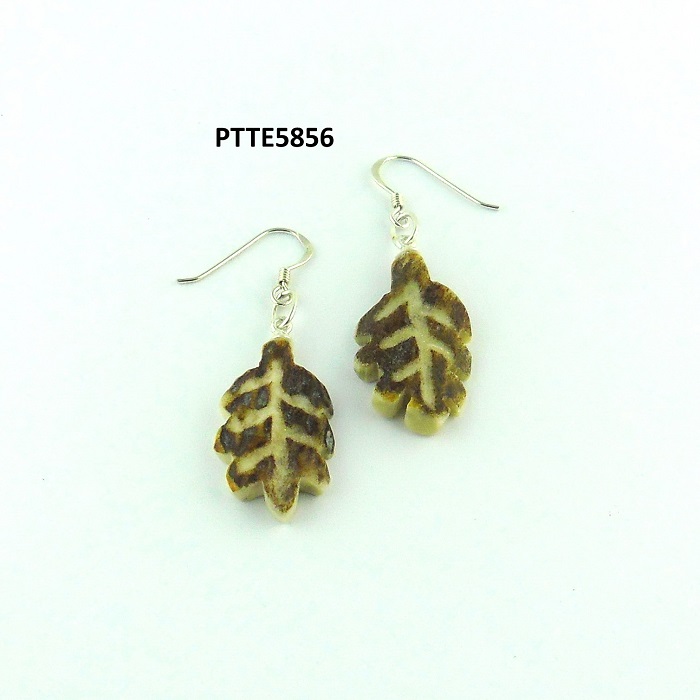 Pendientes hojas, Asta de Ciervo, gamo y corzo, International Antler Trading SL