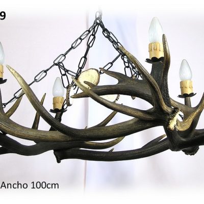 Lámpara de ciervo 4 astas, Asta de Ciervo, gamo y corzo, International Antler Trading SL