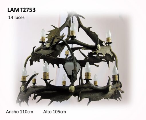 Lámpara gamo dos alturas farol, Asta de Ciervo, gamo y corzo, International Antler Trading SL