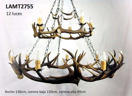 Lámpara del torero, Asta de Ciervo, gamo y corzo, International Antler Trading SL