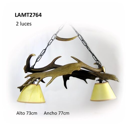 Lámpara de gamo doble, Asta de Ciervo, gamo y corzo, International Antler Trading SL