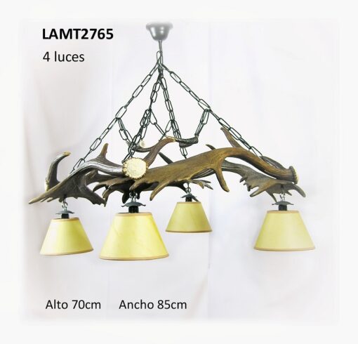 Lámpara de gamo 4 palas, Asta de Ciervo, gamo y corzo, International Antler Trading SL