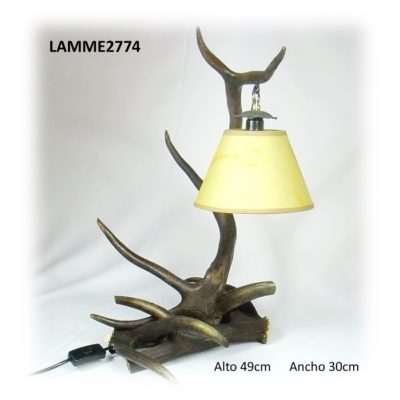 Lámpara de ciervo para mesita, Asta de Ciervo, gamo y corzo, International Antler Trading SL