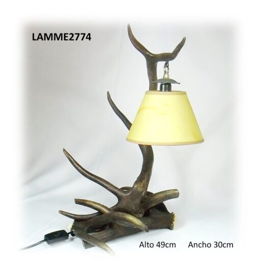 Lámpara de ciervo para mesita, Asta de Ciervo, gamo y corzo, International Antler Trading SL
