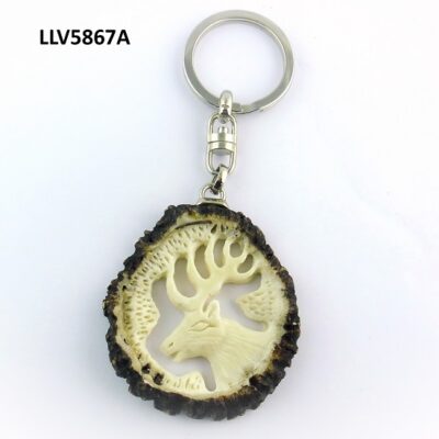 Llavero de roseta calada, Asta de Ciervo, gamo y corzo, International Antler Trading SL