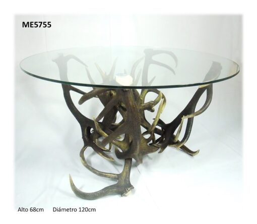 Mesa redonda comedor, Asta de Ciervo, gamo y corzo, International Antler Trading SL
