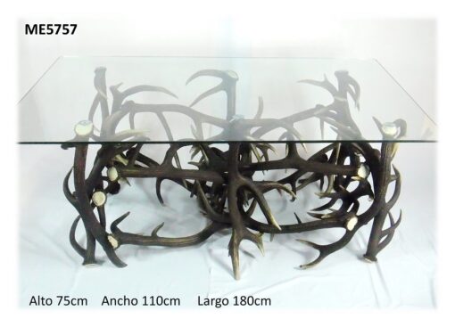 Mesa rectangular comedor, Asta de Ciervo, gamo y corzo, International Antler Trading SL